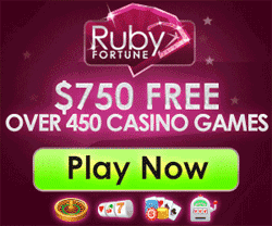 Free bonuses up to $750 when you join Ruby Fortune online pokies